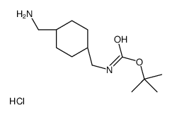 {trans-4-[({[(2-Methyl-2-propanyl)oxy]carbonyl}amino)methyl]cyclo hexyl}methanaminium chloride Structure
