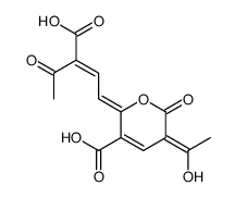 3-Acetyl-6-(3-carboxy-4-hydroxy-1,3-pentadienyl)-2-oxo-2H-pyran-5-carboxylic acid Structure