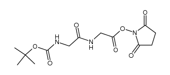 2,5-二氧代吡咯烷-1-基 2-(2-((叔丁氧基羰基)氨基)乙酰氨基)乙酸酯结构式
