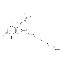 7-(3-chloro-2-butenyl)-8-(decylsulfanyl)-3-methyl-3,7-dihydro-1H-purine-2,6-dione Structure
