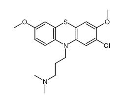 [3-(2-chloro-3,7-dimethoxy-phenothiazin-10-yl)-propyl]-dimethyl-amine结构式