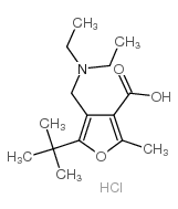 5-tert-Butyl-4-diethylaminomethyl-2-methyl-furan-3-carboxylic acid hydrochloride Structure