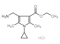 ethyl 4-(aminomethyl)-1-cyclopropyl-2,5-dimethylpyrrole-3-carboxylate,hydrochloride Structure