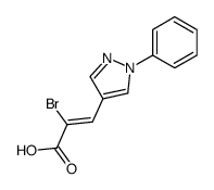 2-bromo-3-(1-phenyl-1H-pyrazol-4-yl)-acrylic acid结构式