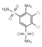 4-氨基-5,6-二氯苯-1,3-二磺酰胺结构式