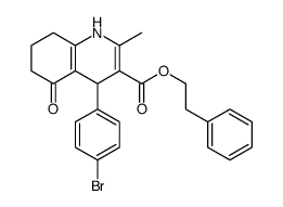 2-phenylethyl 4-(4-bromophenyl)-2-methyl-5-oxo-4,6,7,8-tetrahydro-1H-quinoline-3-carboxylate Structure