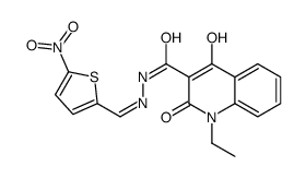 1-ethyl-4-hydroxy-N-[(E)-(5-nitrothiophen-2-yl)methylideneamino]-2-oxoquinoline-3-carboxamide结构式
