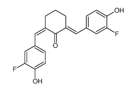 2,6-bis[(3-fluoro-4-hydroxyphenyl)methylidene]cyclohexan-1-one Structure