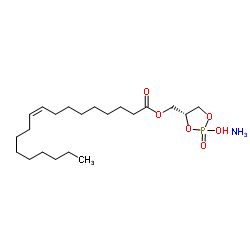 1-油酰基-sn-甘油-2,3-环磷酸酯(铵盐)结构式