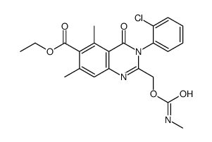 6-Quinazolinecarboxylic acid, 3,4-dihydro-3-(2-chlorophenyl)-5,7-dimet hyl-2-((((methylamino)carbonyl)oxy)methyl)-4-oxo-, ethyl ester Structure