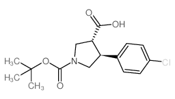 反式-1-boc-4-(4-氯苯基)-3-吡咯烷羧酸结构式