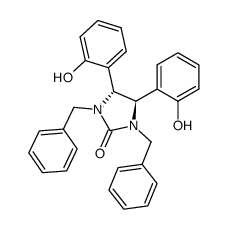 (4R,5R)-1,3-Dibenzyl-4,5-bis-(2-hydroxy-phenyl)-imidazolidin-2-one结构式