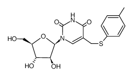 2,4(1H,3H)-Pyrimidinedione,1-b-D-arabinofuranosyl-5-[[(4-methylphenyl)thio]methyl]- Structure