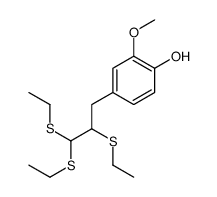 2-methoxy-4-[2,3,3-tris(ethylsulfanyl)propyl]phenol结构式