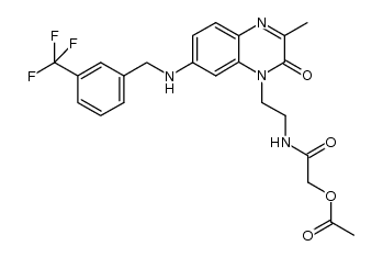 {2-[3-methyl-2-oxo-7-(3-trifluoromethyl-benzylamino)-2H-quinoxalin-1-yl]-ethylcarbamoyl}-methyl acetate结构式
