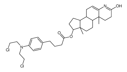 17-hydroxy-4-aza-A-nor-5-androsten-3-one (4-N,N-bis(2-chloroethylamino)phenyl)butyrate Structure