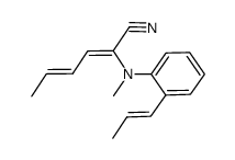 (4E)-2-(methyl(2-(prop-1-en-1-yl)phenyl)amino)hexa-2,4-dienenitrile Structure
