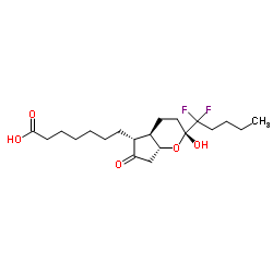 (3aR,4R,5R,6aS)-4-[(1E)-4,4-Difluoro-3-oxo-1-octen-1-yl]-2-oxohex ahydro-2H-cyclopenta[b]furan-5-yl 4-biphenylcarboxylate Structure