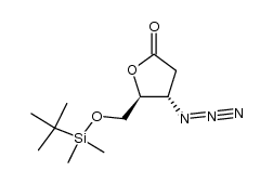 4(R)-azido-5(S)-[[(tert-butyldimethylsilyl)oxy]methyl]-3,4-dihydro-5H-furan-2-one结构式