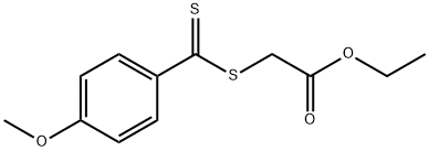 2-((4-甲氧基苯甲硫代羰基)硫基)乙酸乙酯结构式