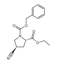 N-(benzyloxycarbonyl)-trans-4-cyano-L-proline ethyl ester Structure
