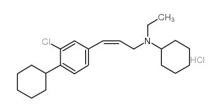 3-(3-氯-4-环己基苯基)-N-环己基-N-乙基-2(Z)-丙烯基胺结构式