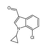 7-chloro-1-(cyclopropyl)-1H-indole-3-carboxaldehyde Structure