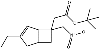 叔-丁基 2-(3-乙基-6-(硝基甲基)二环[3.2.0]庚-3-烯-6-基)醋酸盐结构式