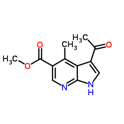 Methyl 3-acetyl-4-methyl-1H-pyrrolo[2,3-b]pyridine-5-carboxylate structure