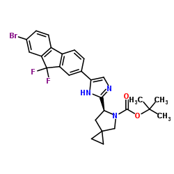 tert-butyl (S)-6-(5-(7-bromo-9,9-difluoro-9H-fluoren-2-yl)-1H-imidazol-2-yl)-5-azaspiro[2.4]heptane-5-carboxylate Structure