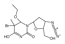 (5S,6S)-1-[(2R,4S,5S)-4-azido-5-(hydroxymethyl)oxolan-2-yl]-5-bromo-6-ethoxy-5-methyl-1,3-diazinane-2,4-dione结构式