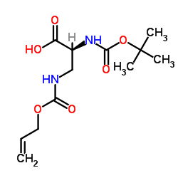 N-叔丁氧羰基-3-烯丙氧羰基氨基-L-丙氨酸结构式