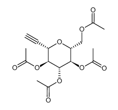 (2R,3R,4R,5S,6S)-2-(acetoxymethyl)-6-ethynyltetrahydro-2H-pyran-3,4,5-triyl triacetate Structure