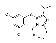 [5-(3,5-dichlorophenyl)sulfanyl-1-(fluoromethyl)-4-propan-2-ylimidazol-2-yl]methanamine结构式