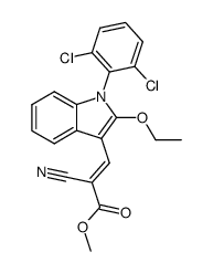 methyl ester of 3-[1-(2,6-dichlorophenyl)-2-ethoxy-3-indolyl]-2-cyanoacrylic acid Structure