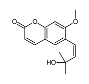 6-[(E)-3-Hydroxy-3-methyl-1-butenyl]-7-methoxy-2H-1-benzopyran-2-one Structure