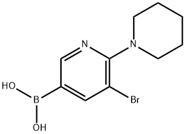 5-Bromo-6-(piperidin-1-yl)pyridine-3-boronic acid Structure