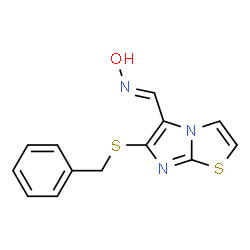6-(BENZYLSULFANYL)IMIDAZO[2,1-B][1,3]THIAZOLE-5-CARBALDEHYDE OXIME结构式