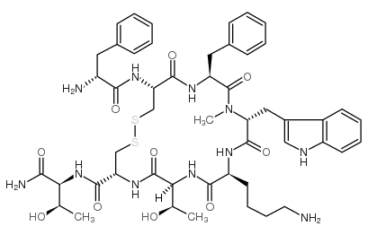 (D-Phe5,Cys6.11,N-Me-D-Trp8)-Somatostatin-14 (5-12) amide结构式
