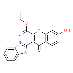 ethyl 3-(benzo[d]thiazol-2-yl)-7-hydroxy-4-oxo-4H-chromene-2-carboxylate结构式