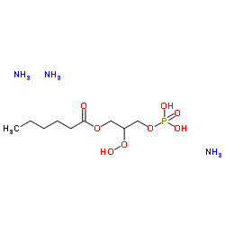 1-己酰基-2-羟基-sn-甘油-3-磷酸(铵盐)结构式