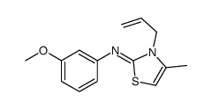 N-(3-methoxyphenyl)-4-methyl-3-prop-2-enyl-1,3-thiazol-2-imine结构式