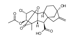ent-3α-acetoxy-2α-chloro-13-hydroxy-20-norgibberell-16-en-19-oic acid 19,10-lactone结构式