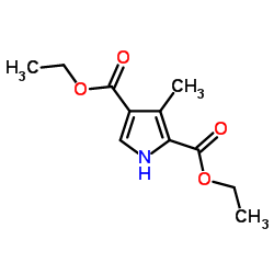 3-甲基-1H-吡咯-2,4-二羧酸二乙酯结构式
