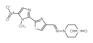 4-Thiomorpholinamine,N-[[2-(1-methyl-5-nitro-1H-imidazol-2-yl)-4-thiazolyl]methylene]-,1,1-dioxide结构式