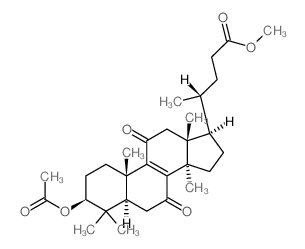 Chol-8-en-24-oic acid,3-(acetyloxy)-4,4,14-trimethyl-7,11-dioxo-, methyl ester, (3b,5a)- Structure
