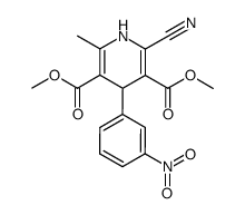 dimethyl 2-methyl-4-(3-nitrophenyl)-6-cyano-1,4-dihydropyridine-3,5-dicarboxylate Structure