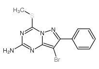 8-溴-4-(甲基硫代)-7-苯基吡唑并[1,5-a][1,3,5]噻嗪-2-胺结构式