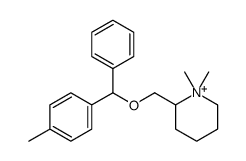 1,1-dimethyl-2-[[(4-methylphenyl)-phenylmethoxy]methyl]piperidin-1-ium结构式