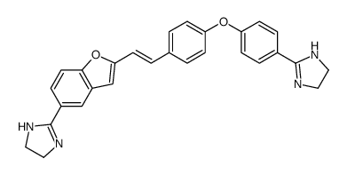 1H-Imidazole, 4,5-dihydro-2-(4-(4-(2-(5-(4,5-dihydro-1H-imidazol-2-yl)-2-benzofuranyl)ethenyl)phenoxy)phenyl)-结构式